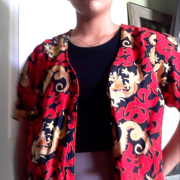 Handmade Dragon button down - Picture 1 of 3